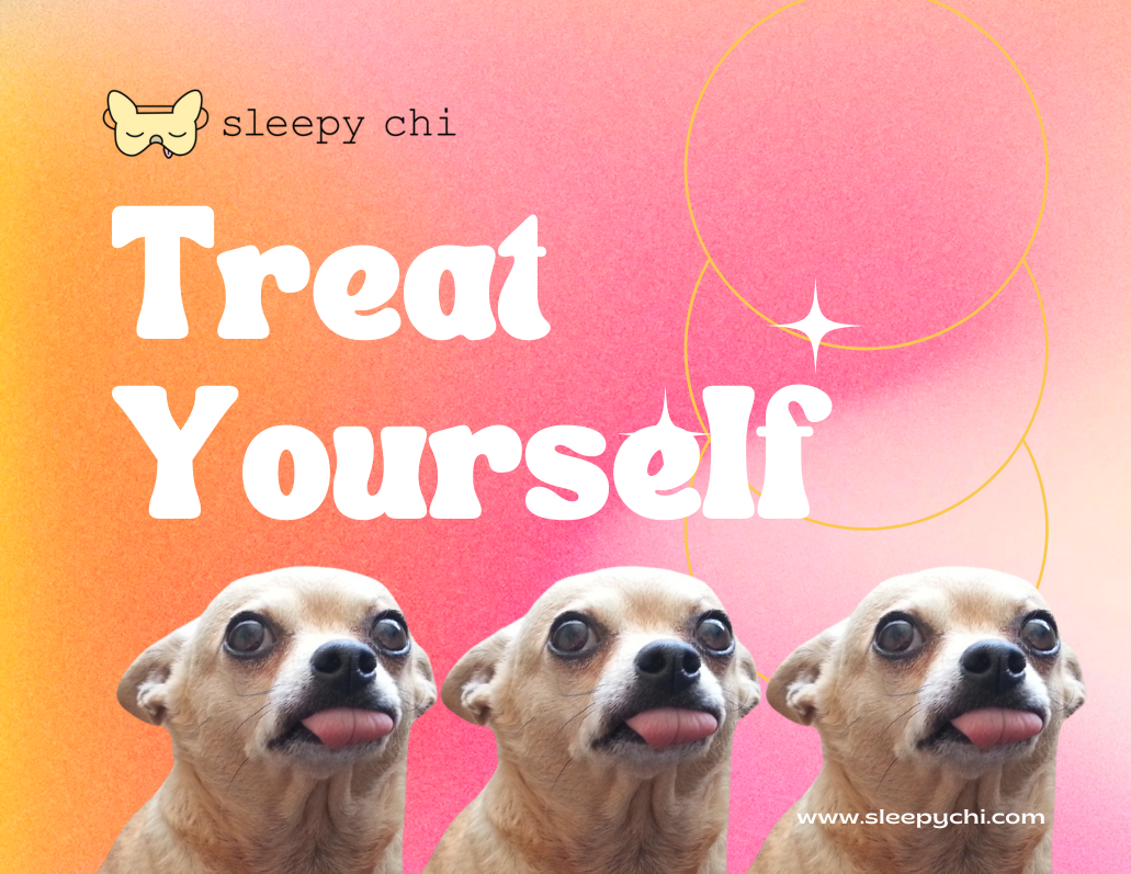 treat yourself gift card for sleepy chi art and home decor shop with three chihuahuas with their tongues out