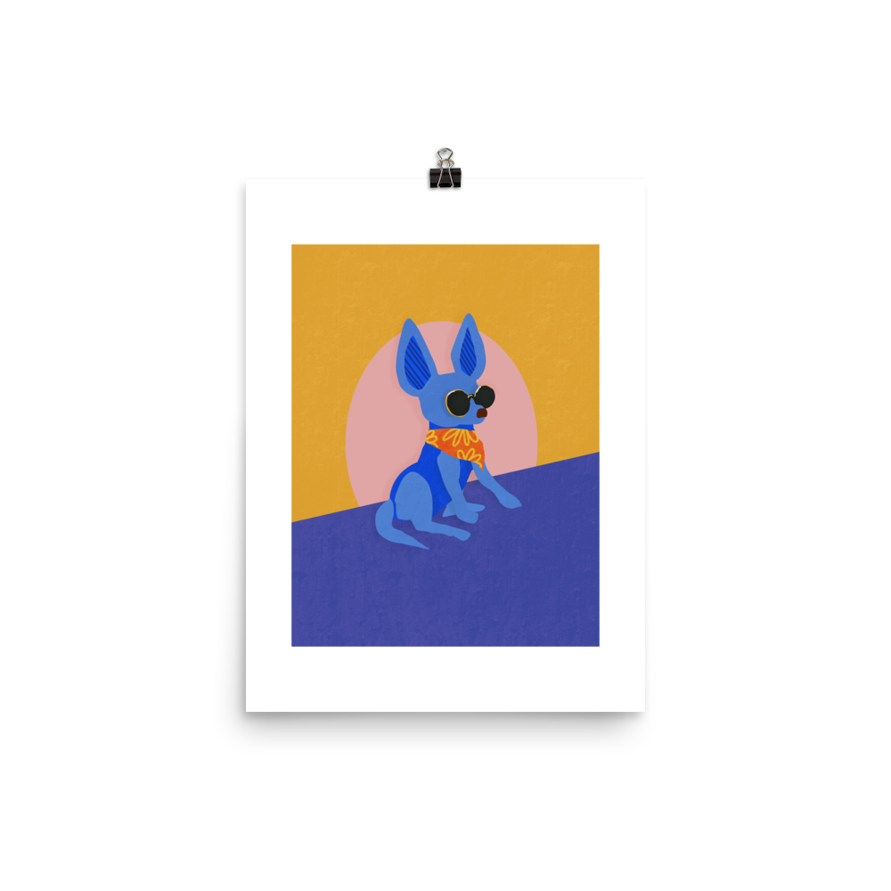 I love my 80s Chihuahua Art Print - Sleepy Chi
