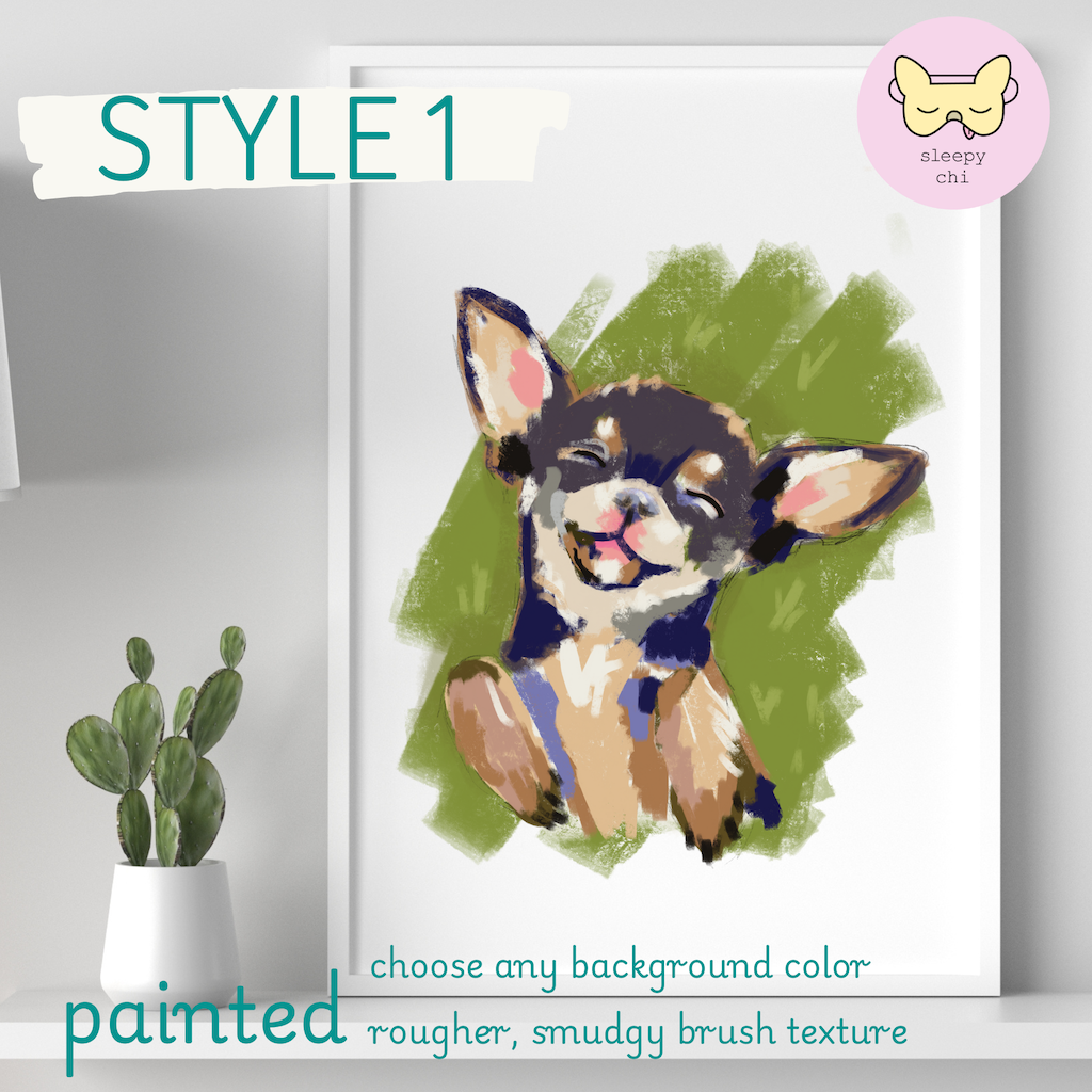 Custom Pet Portrait - Sleepy Chi