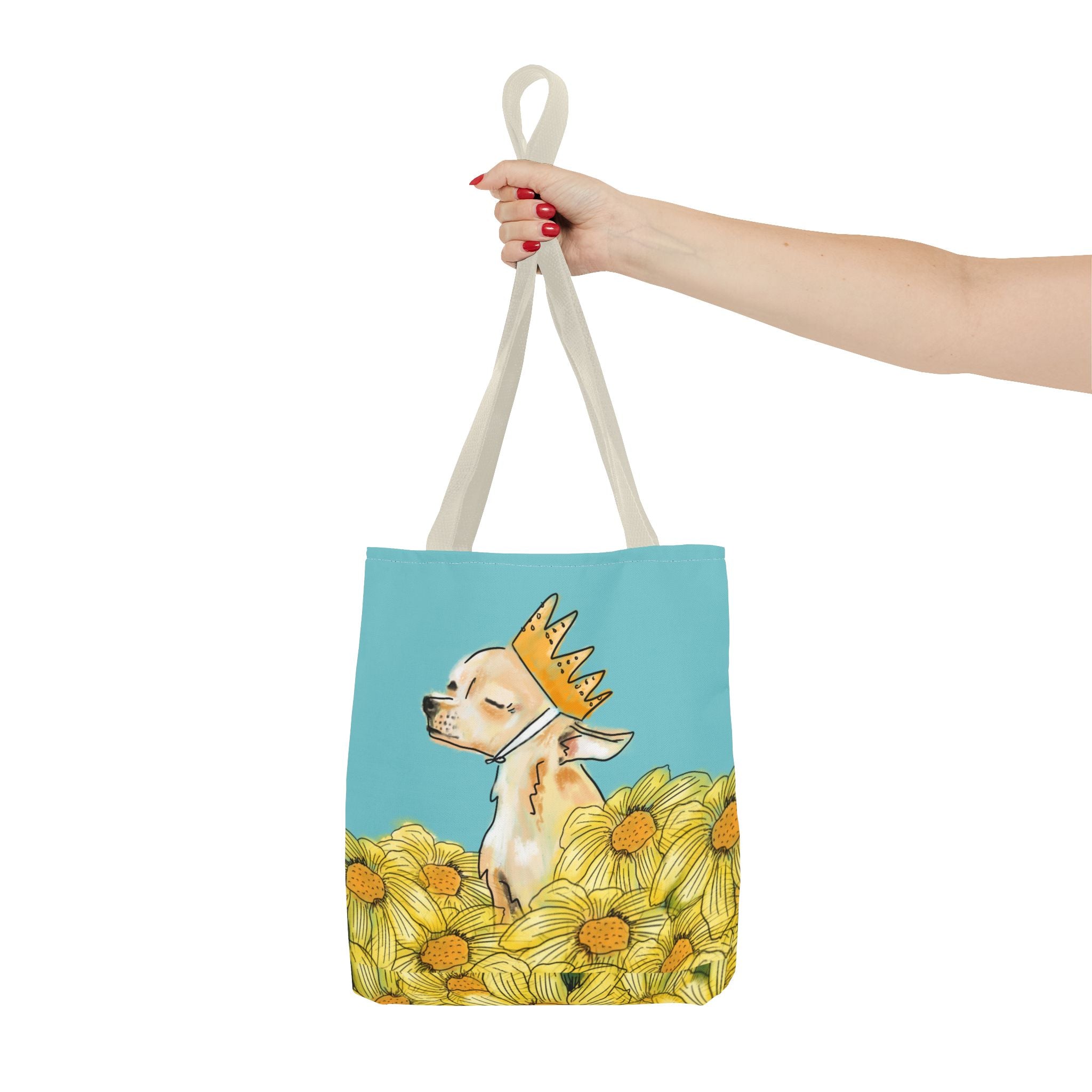 Chihuahua Tote Bag - Royal-Chi Pup and Flowers Design - Flower Power