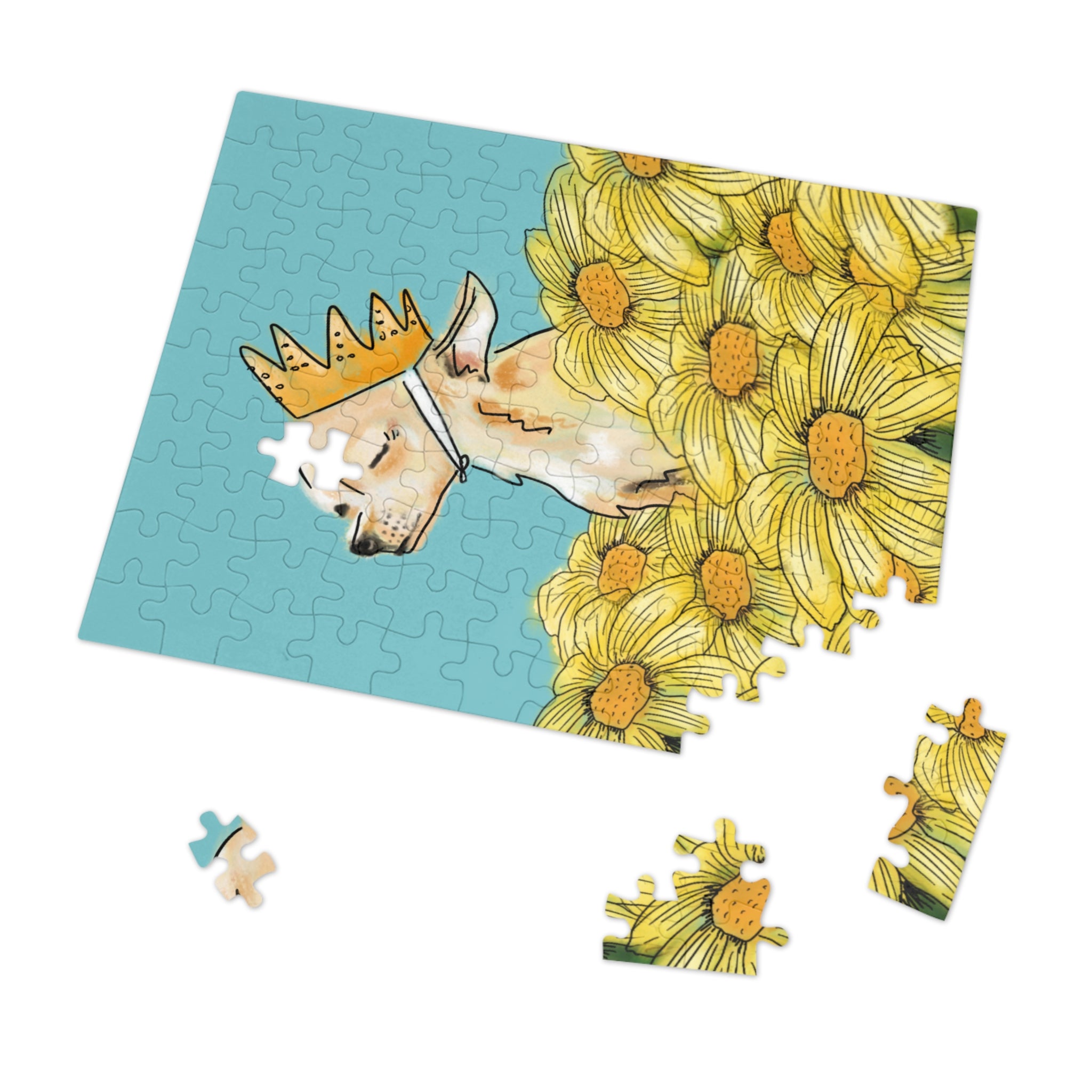 Jigsaw Puzzle: Flower Power Chihuahua in Field