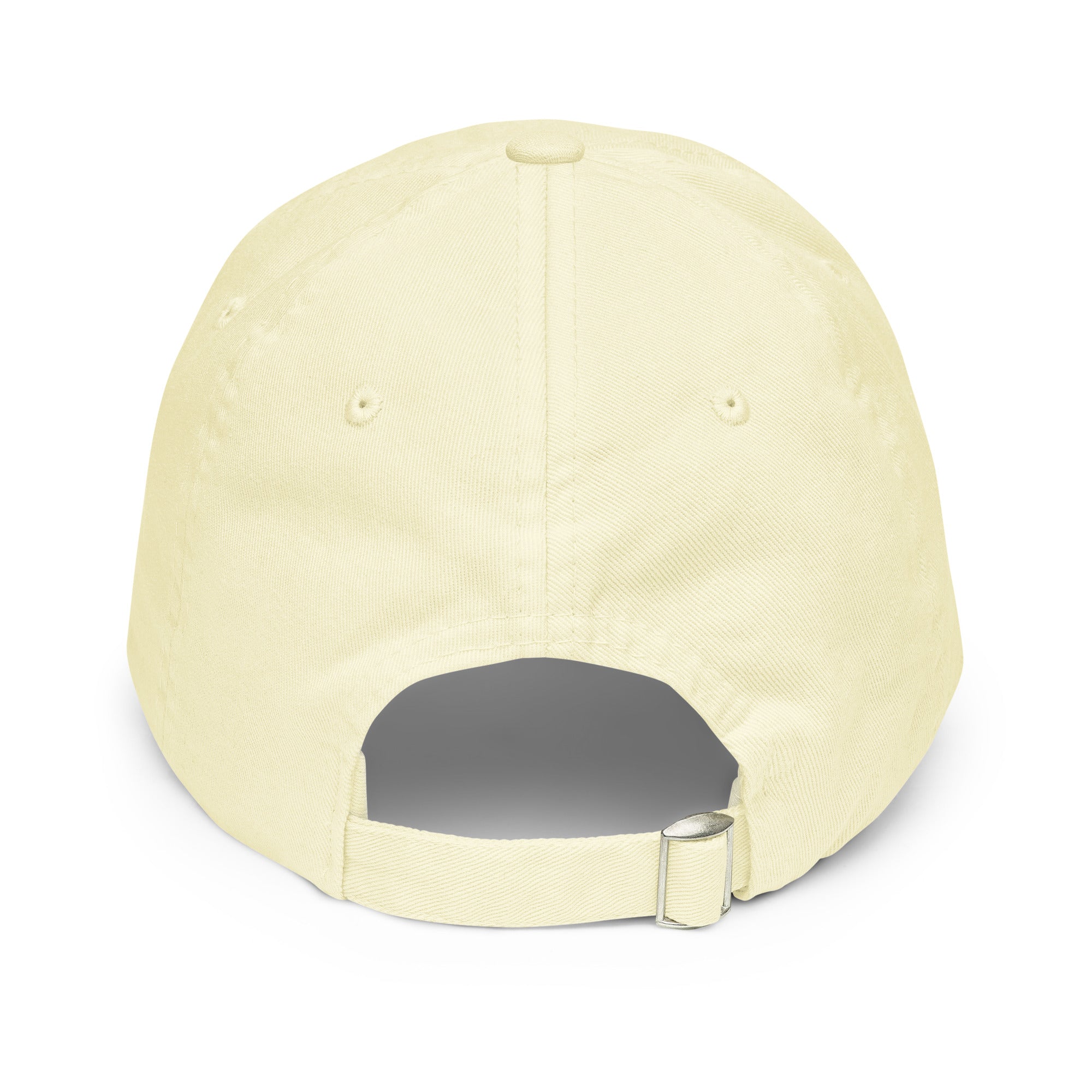 Chihuahua Mama Pastel Yellow Dad Hat - back view with adjustable strap - great gift for chihuahua lovers at sleepy chi