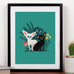 White & Black Chihuahuas in the Wilderness Wall Art