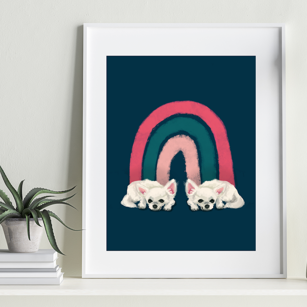 A Dog at the End of a Rainbow Art Print