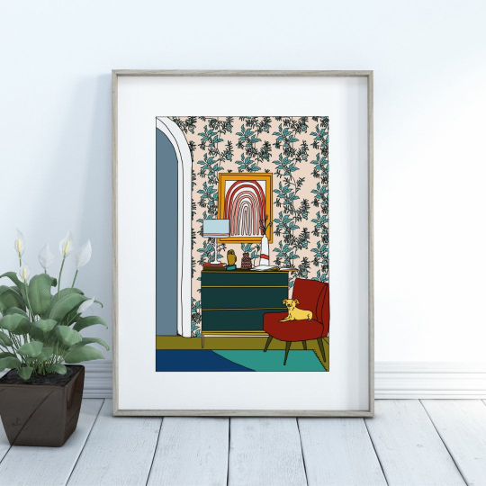 chihuahua in waiting - dog art print - chihuahua wall art and home decor