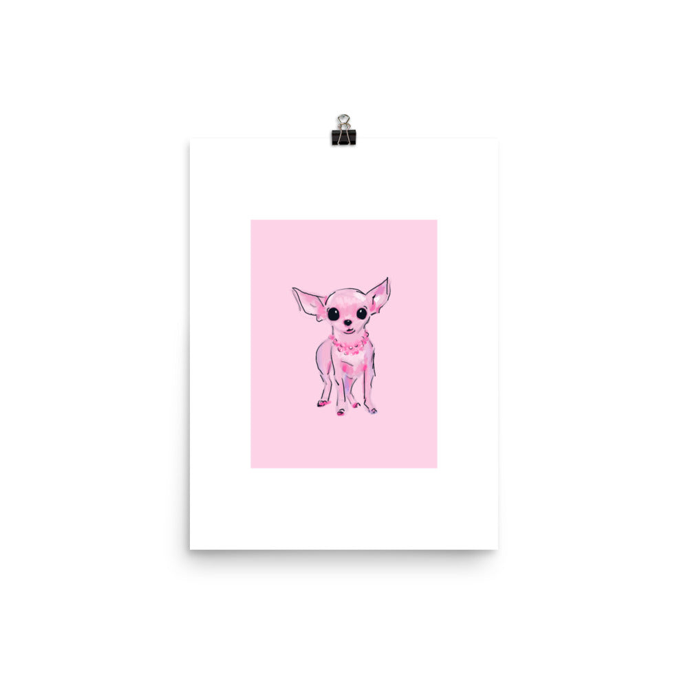 Pink Lady Chihuahua Art Print | Wall Art & Home Decor