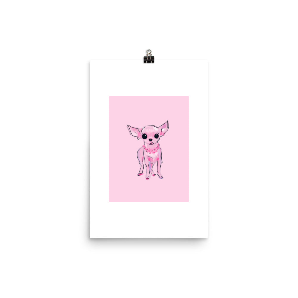 Pink Lady Chihuahua Art Print | Wall Art & Home Decor