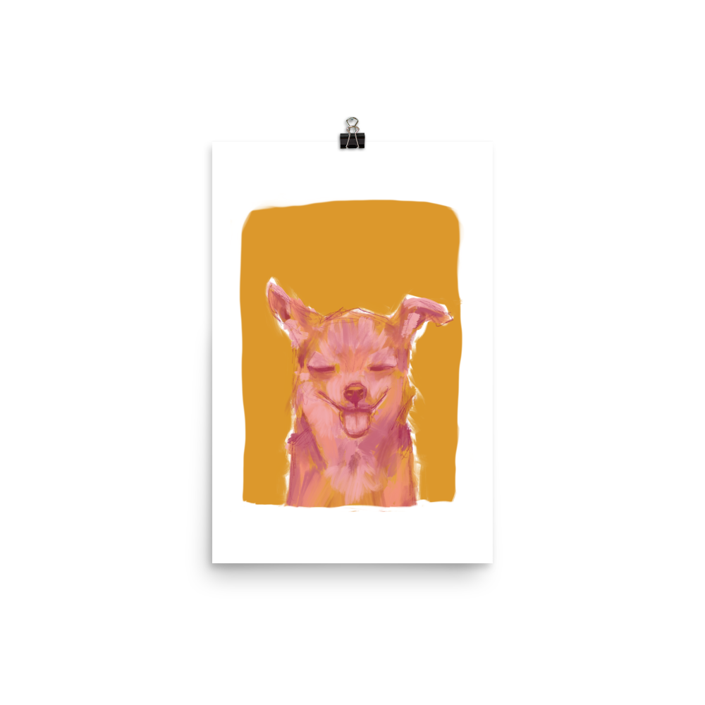 Orange & Pink Chihuahua Print | Wall Art