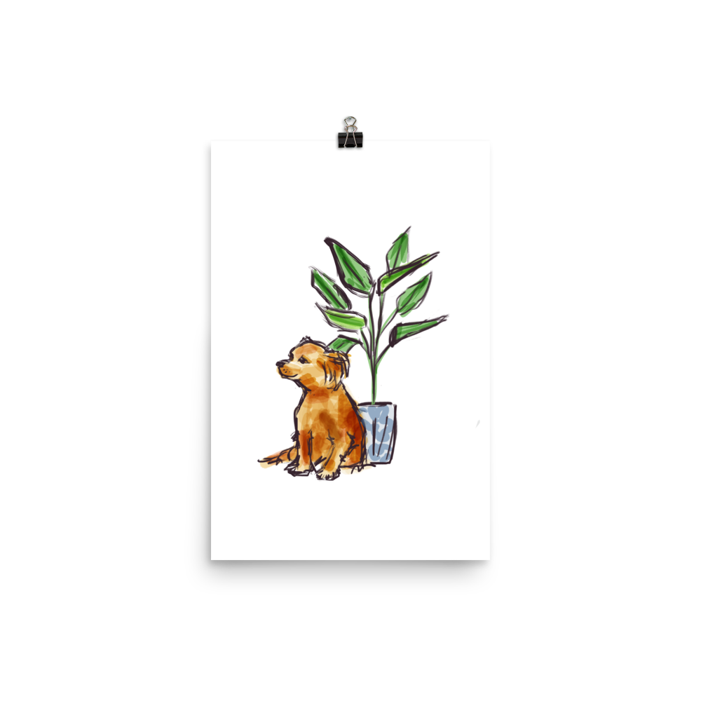 house plants dogs Dogs Love House Plants Too Wall Art