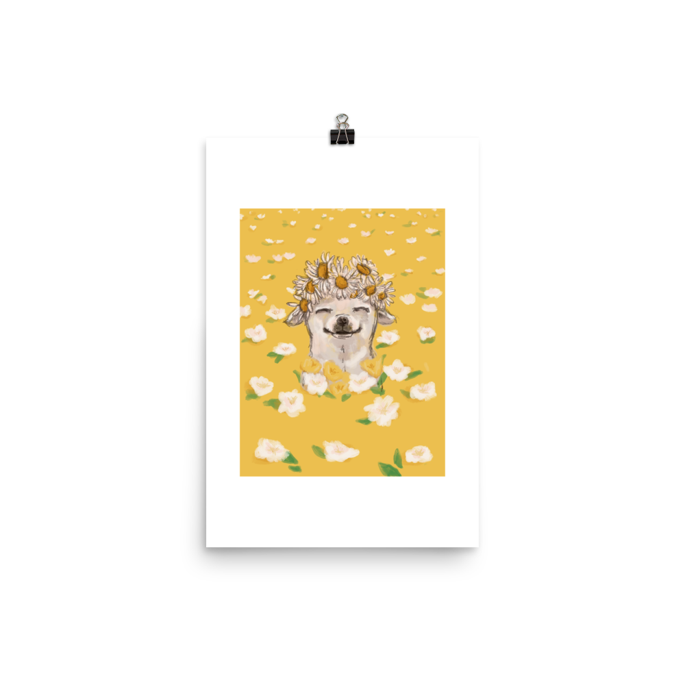 Flower Crown Chihuahua Art Print