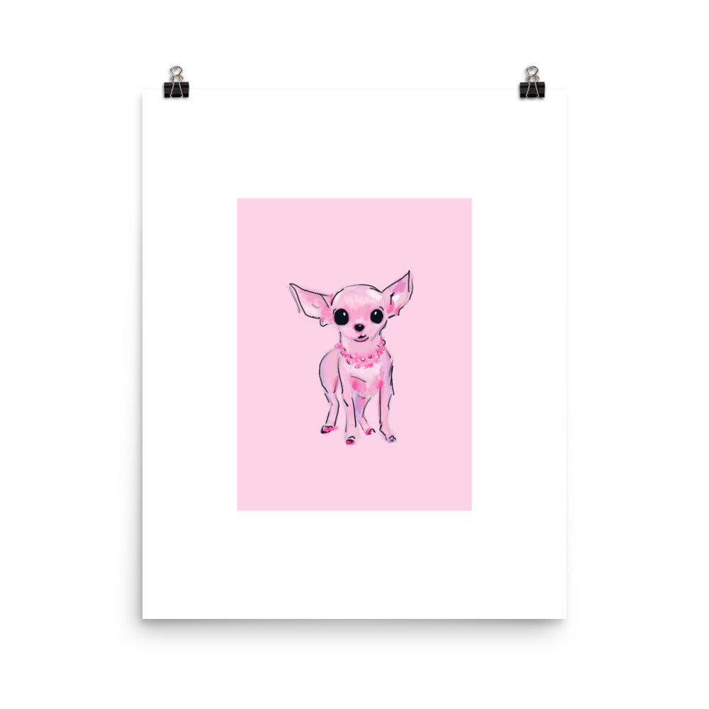 Pink Lady Chihuahua Art Print | Wall Art & Home Decor