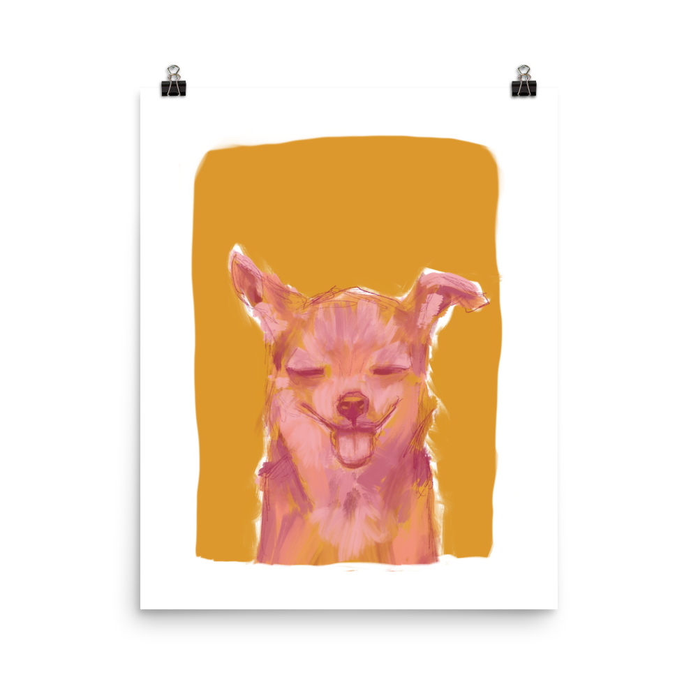 Orange & Pink Chihuahua Print | Wall Art