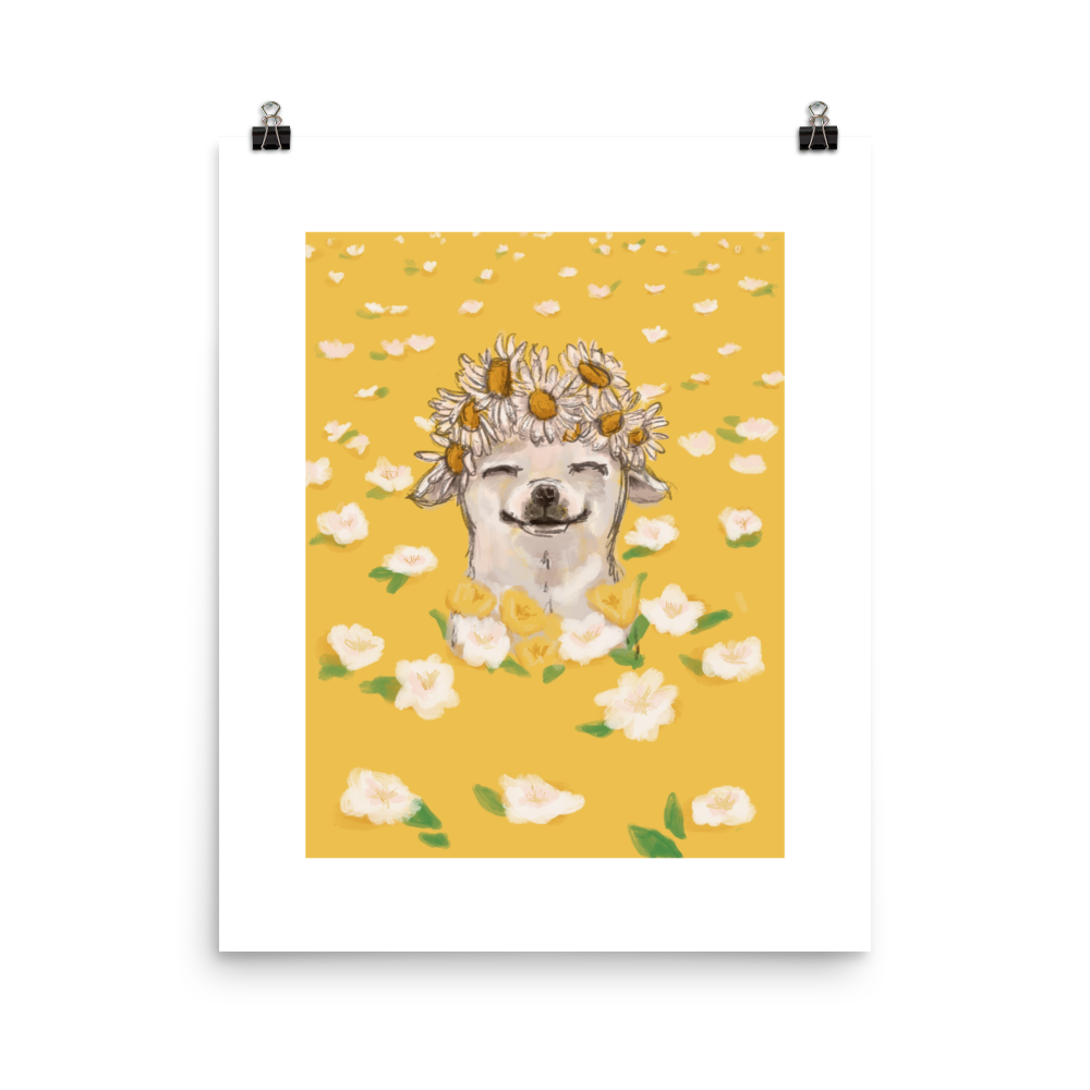Flower Crown Chihuahua Art Print