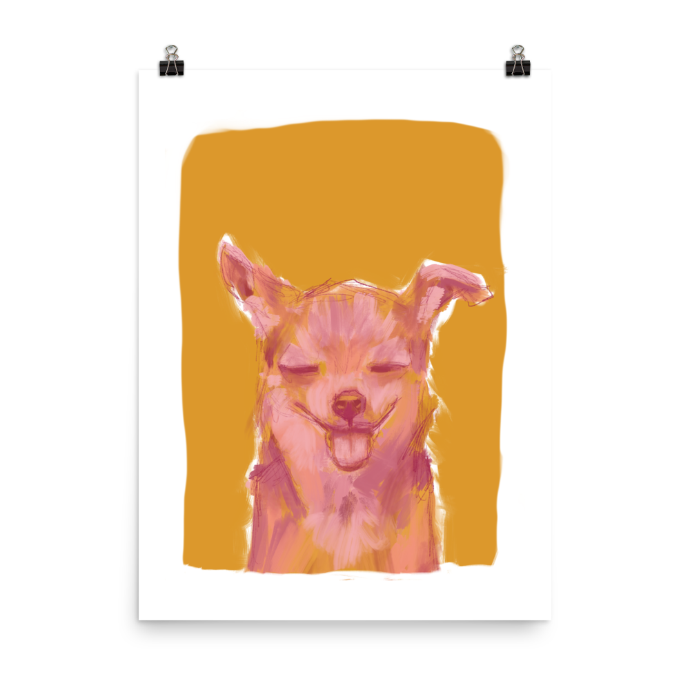 Orange & Pink Chihuahua Print | Wall Art