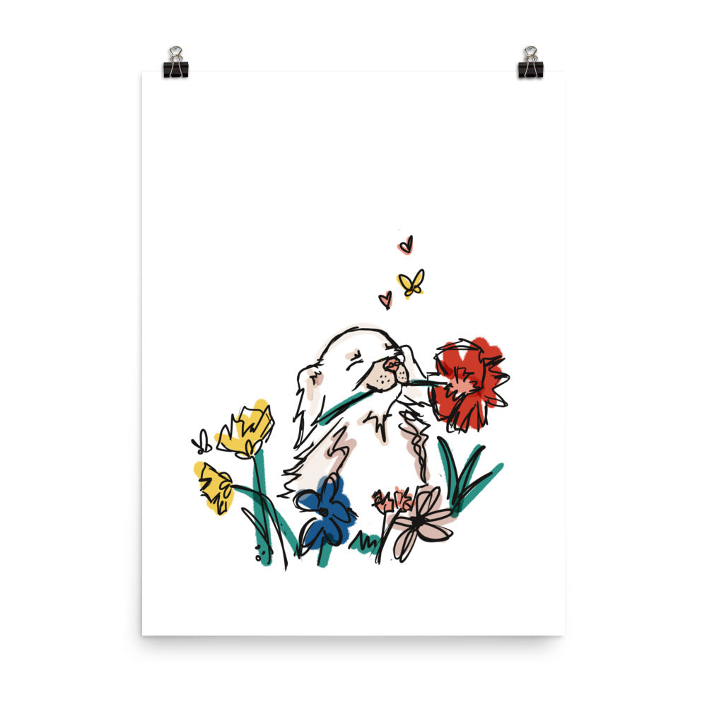 Chihuahua in the Flower Garden Art Print