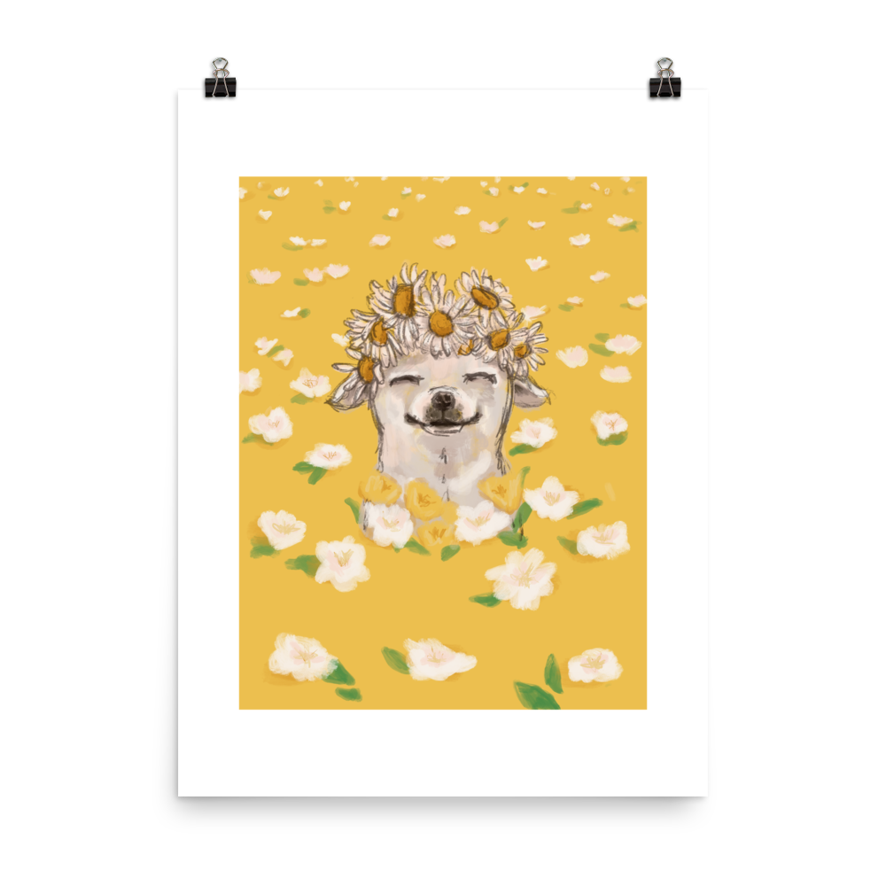 Flower Crown Chihuahua Art Print