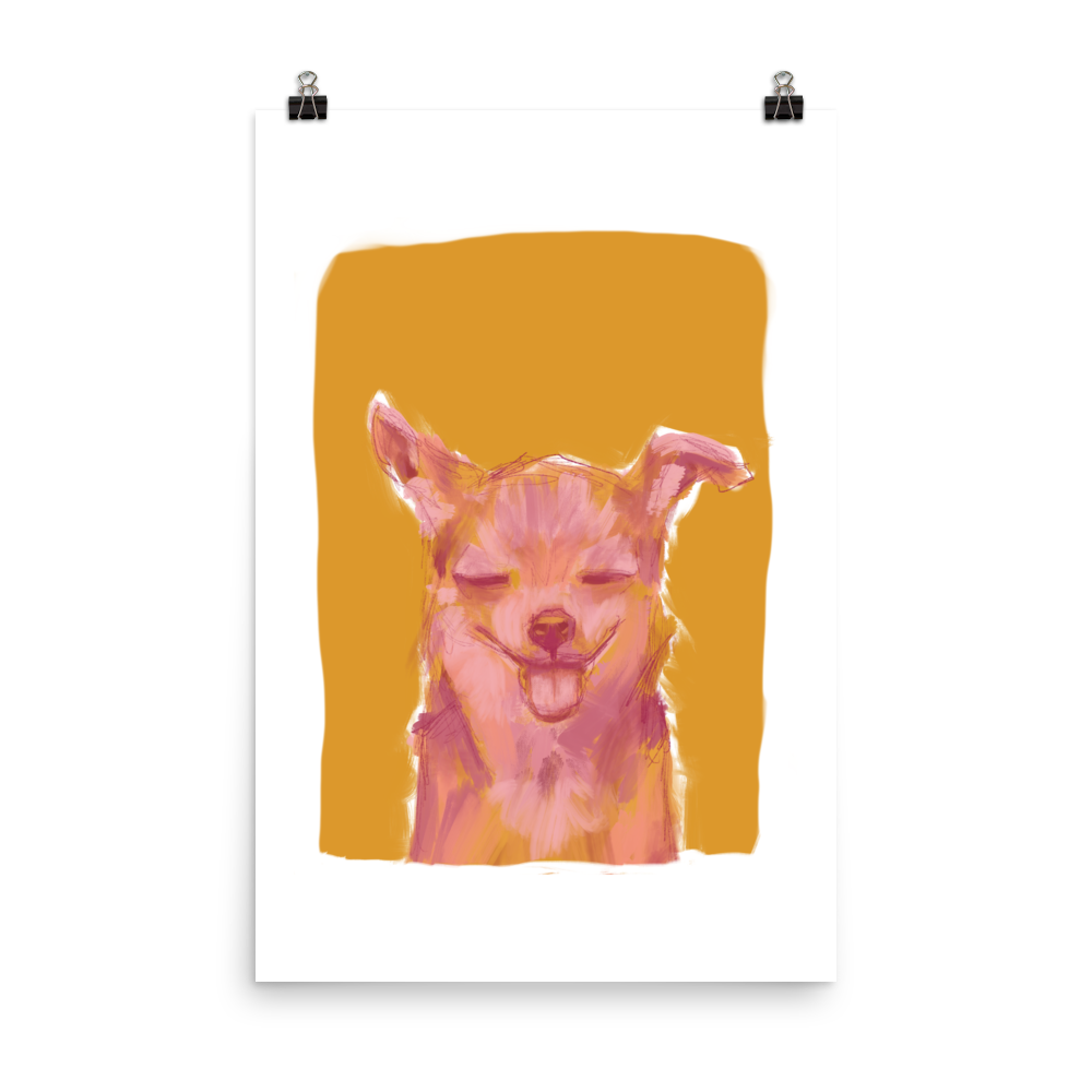 Orange & Pink Chihuahua Print | Wall Art