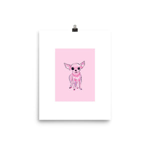 Pink Lady Chihuahua Art Print | Wall Art & Home Decor