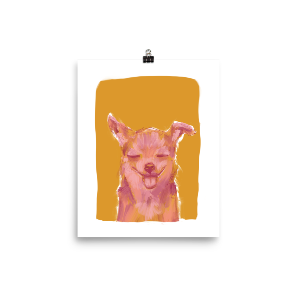 Orange & Pink Chihuahua Print | Wall Art