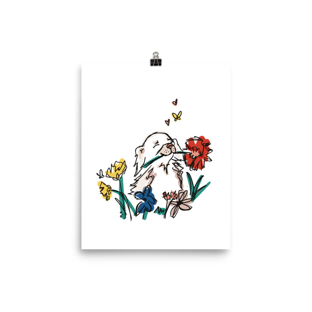 Chihuahua in the Flower Garden Art Print