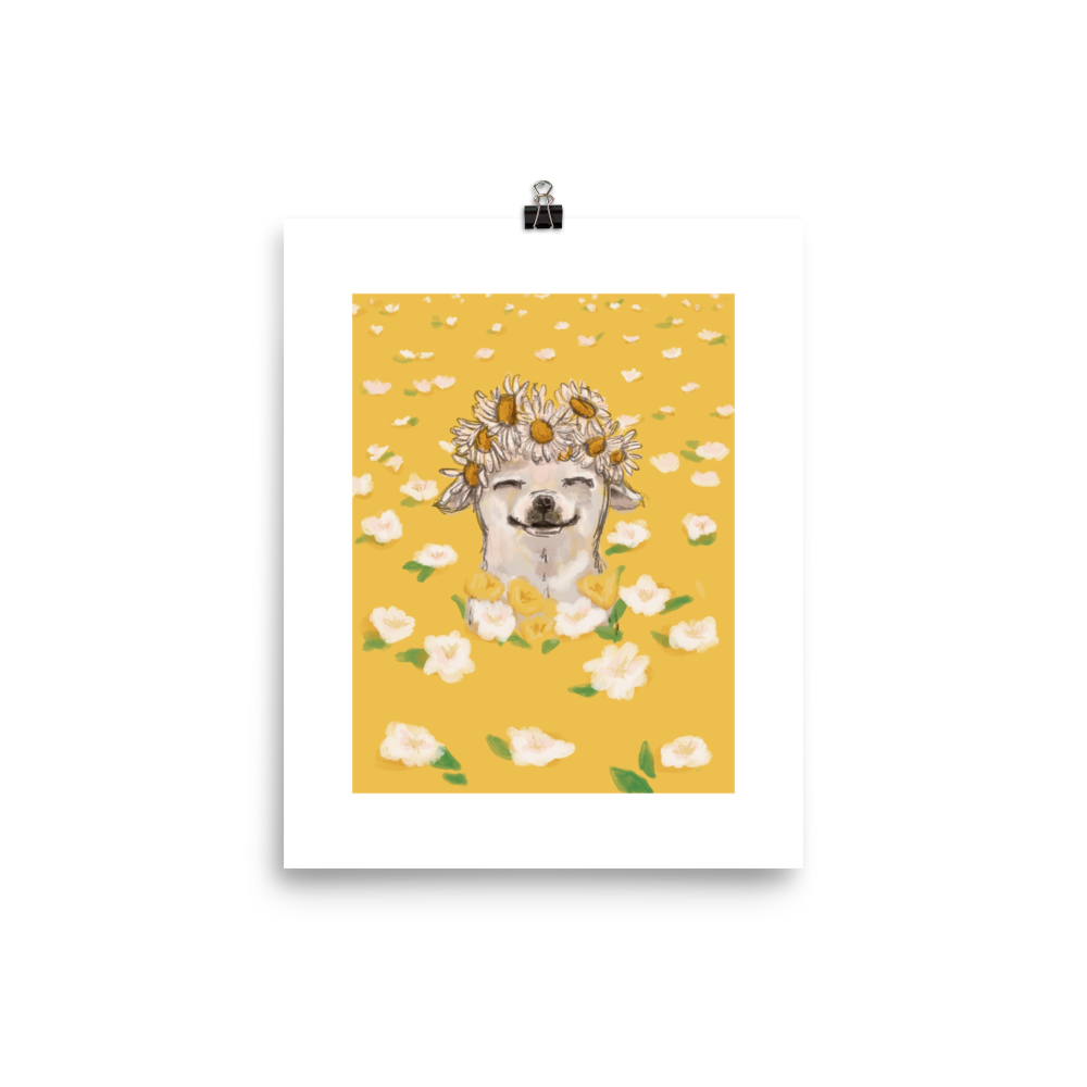 Flower Crown Chihuahua Art Print