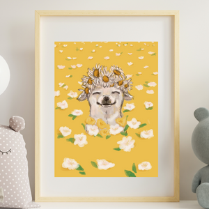 Flower Crown Chihuahua Art Print