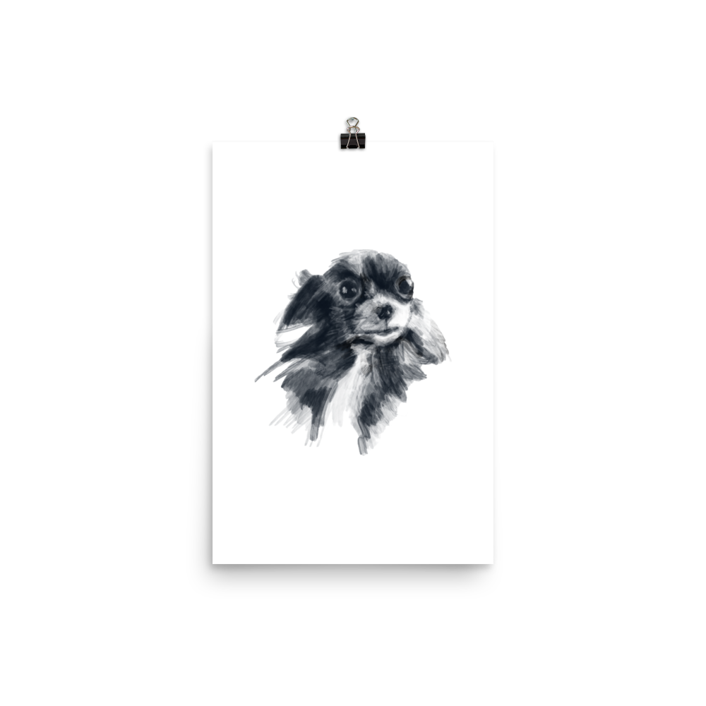 Black & White Painted Chihuahua Art Print - House of Chihuahua