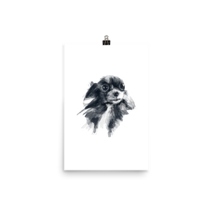 Black & White Painted Chihuahua Art Print - Shop Now – Sleepy Chi