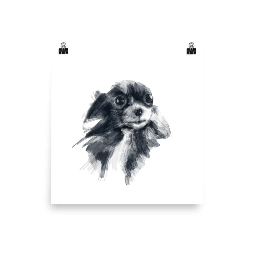 Black & White Painted Chihuahua Art Print - House of Chihuahua