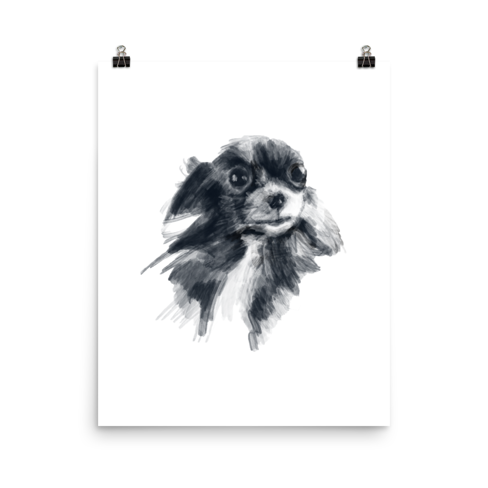 Black & White Painted Chihuahua Art Print - House of Chihuahua