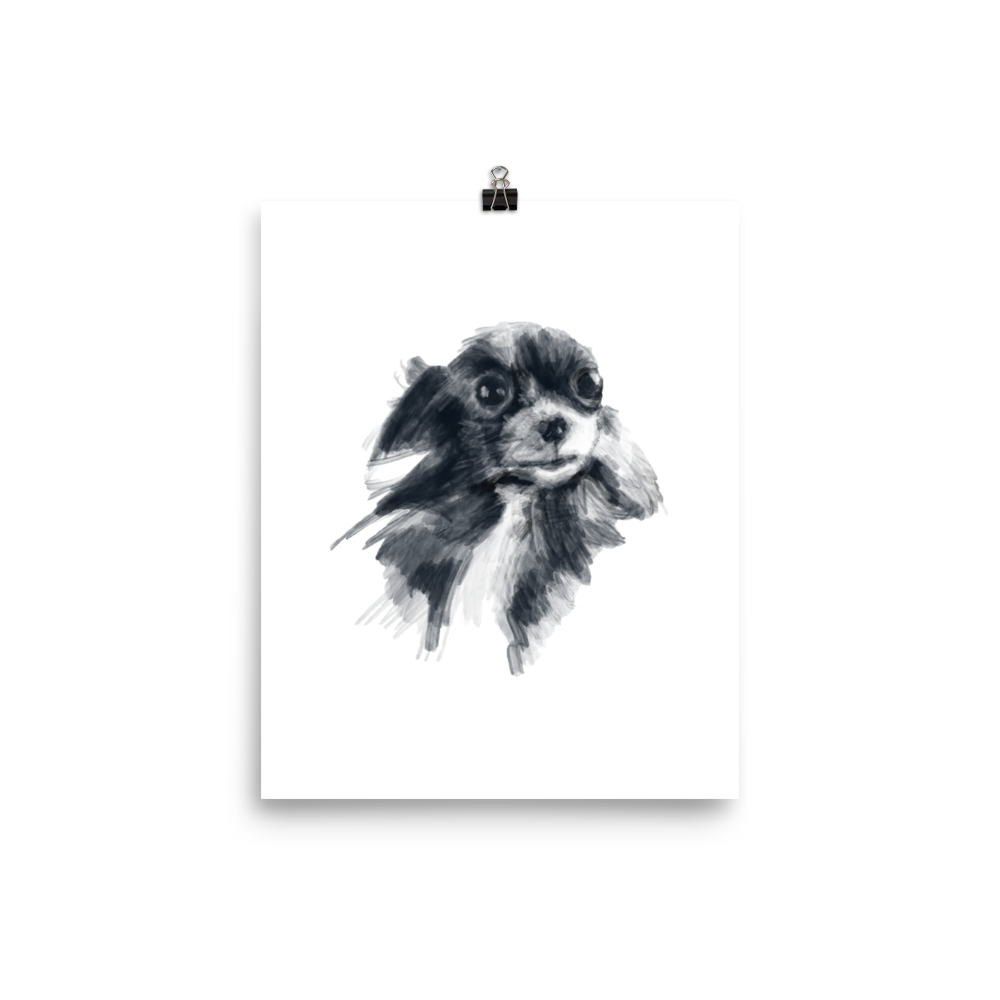 Black & White Painted Chihuahua Art Print - House of Chihuahua