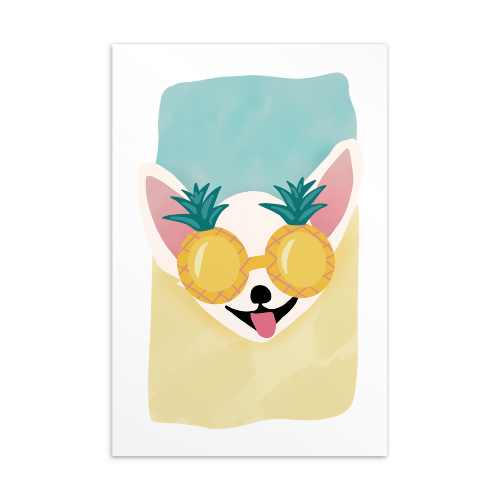 Pineapple Sunglasses Chihuahua Mini Art Print - Sleepy Chi